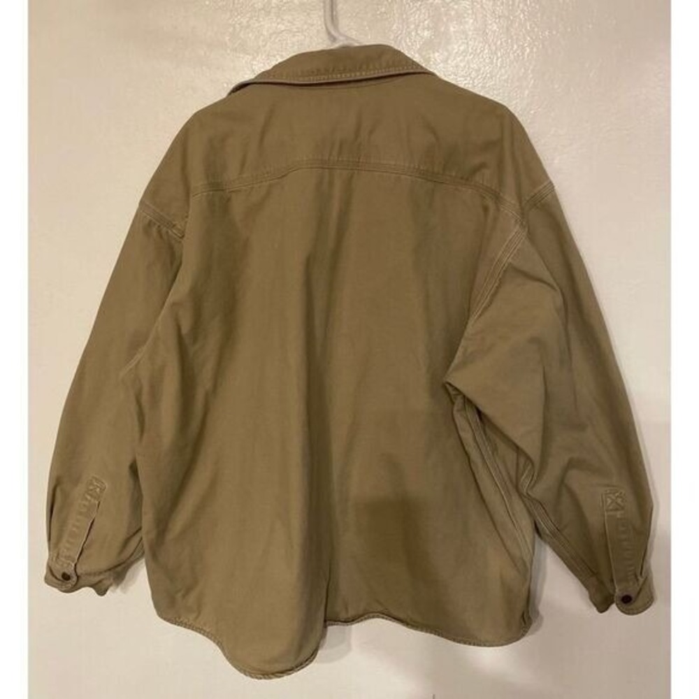Carhartt Canvas Flannel Lined Shirt Jacket Tan Plaid S96GKH Mens 2XL Regular - Picture 3 of 12